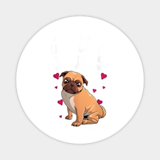 Cute Pug Design For Women Girls Dog Owner Puppy Pug Lover T-Shirt Magnet